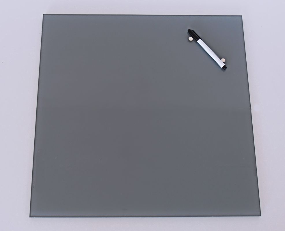 Corkline Glas Tafel anthrazit 50x50 dunkel grau Pinn Memo Board